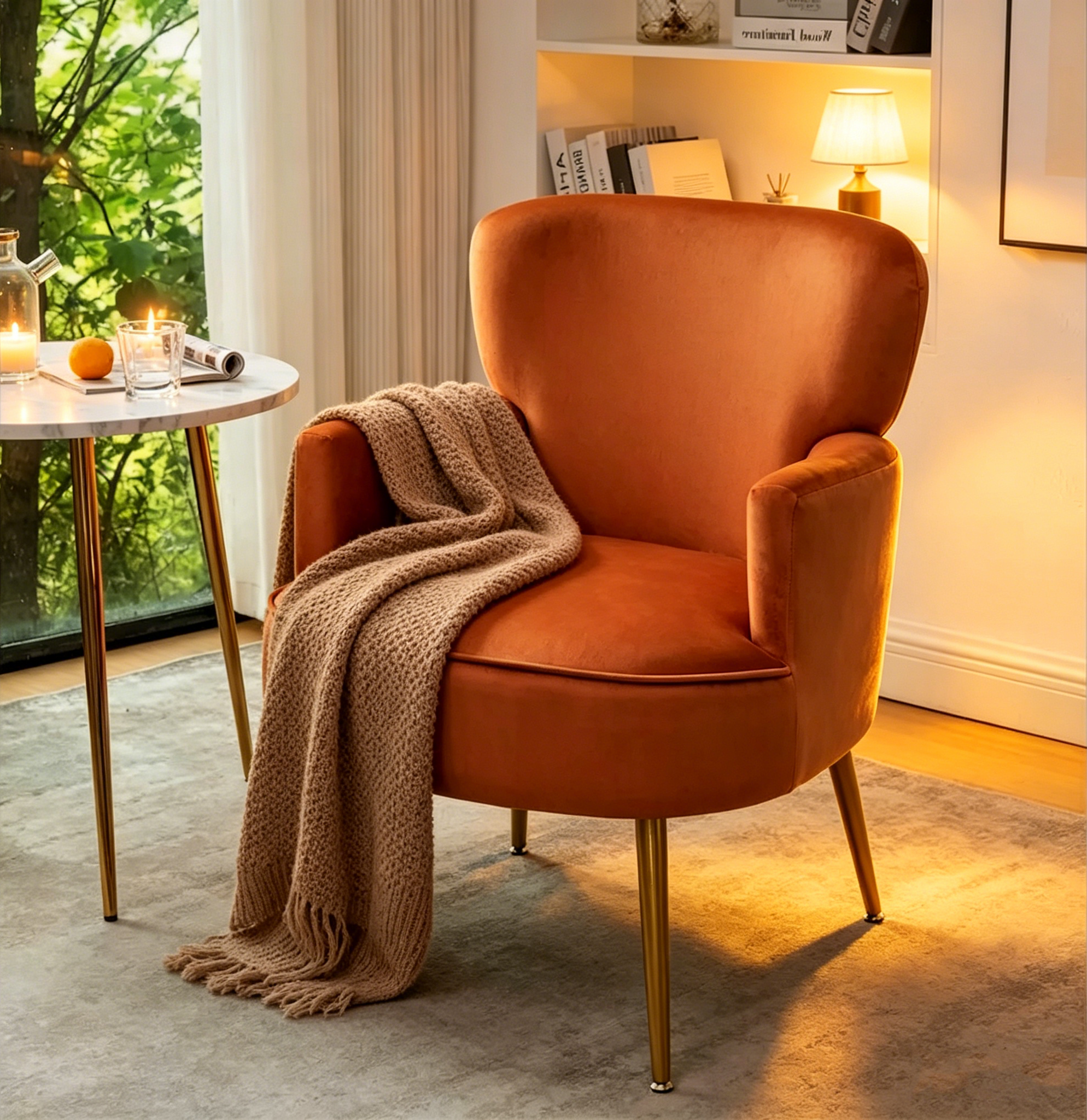 Fauteuil élégant en velours